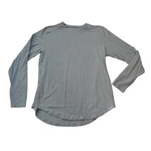 Legends Gray Aviation Tee Curved Hem Long Sleeve Shirt Large